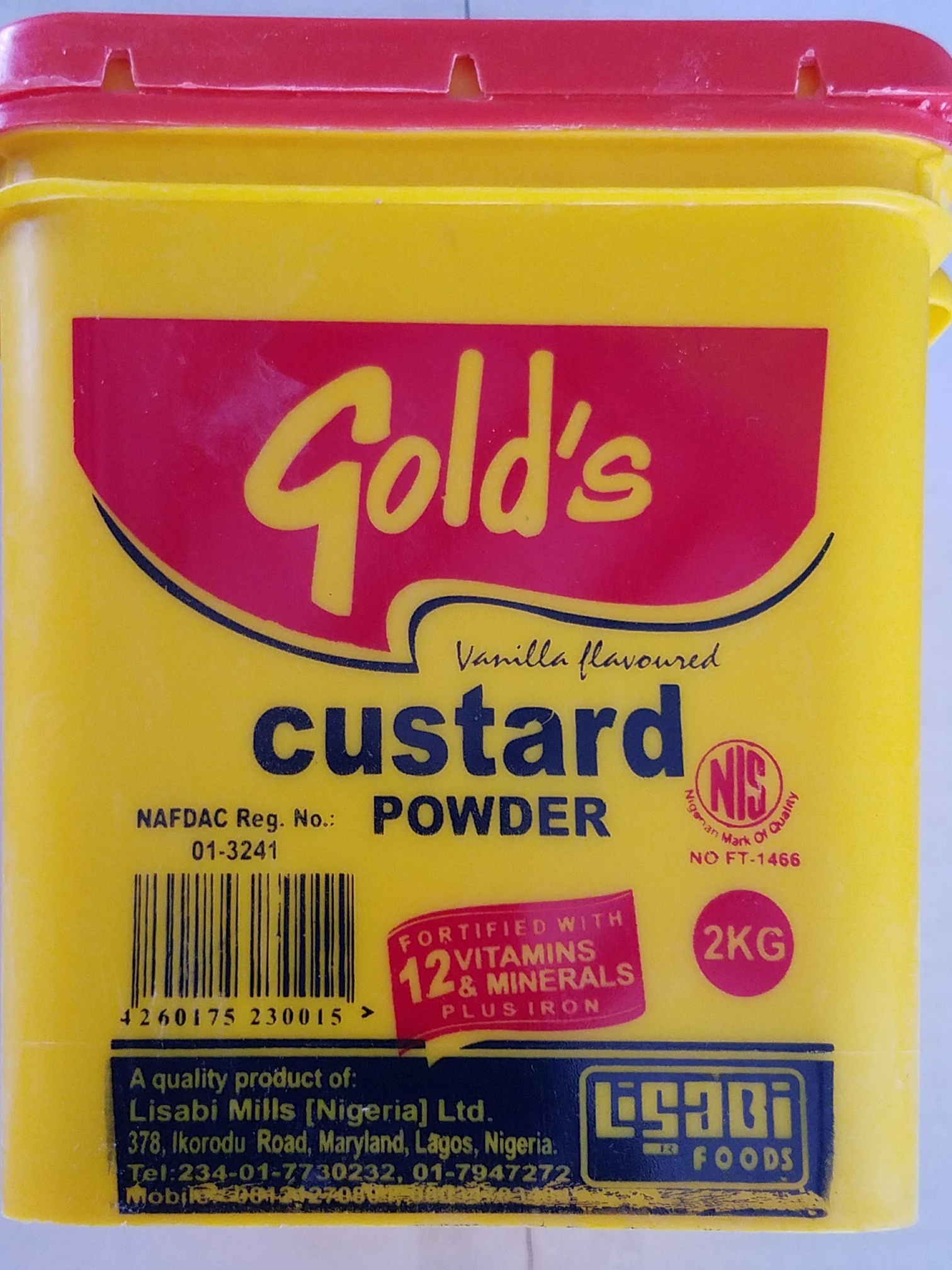 Gold's Custard Powder 2kg Case